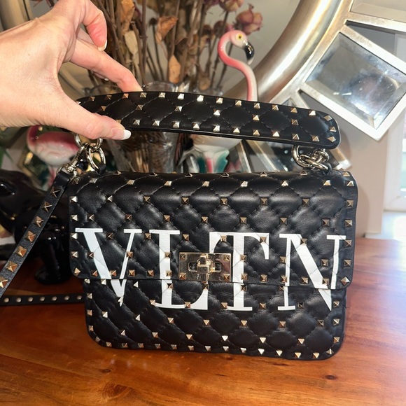 Valentino black rockstud small bag. MINT PERFECT - Picture 1 of 6